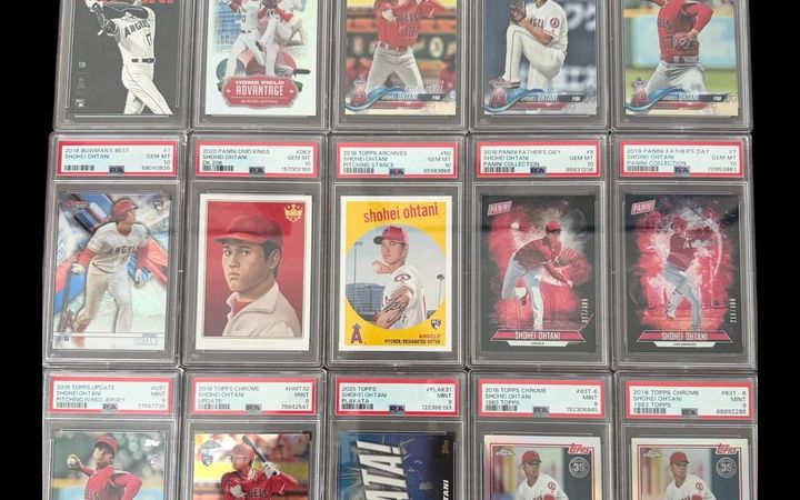 Graded Shohei Ohtani cards bought at the Space City Card Show in Rosenberg, June 2026
